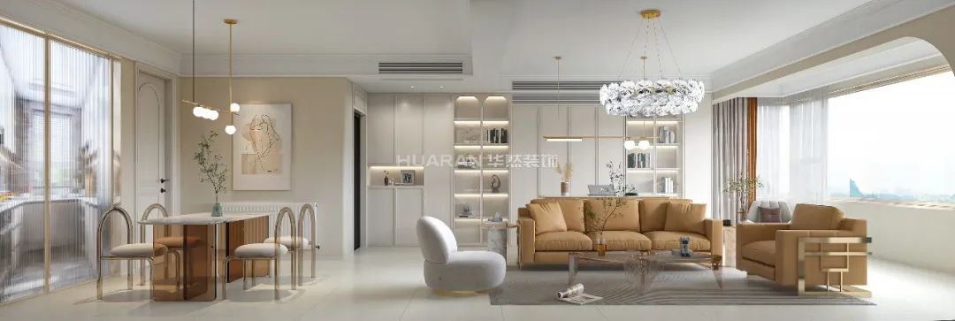 【實景】中海嶺湖灣126㎡三居室，效果圖高度還原，多圖對比，愛上溫柔的輕法式！