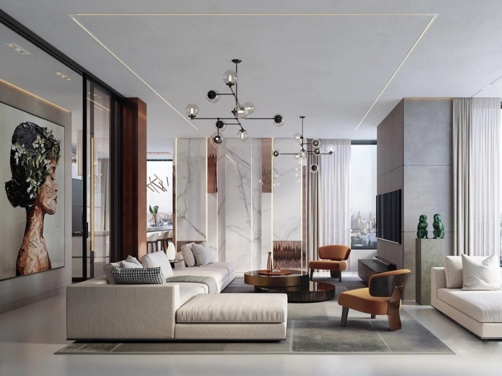 客廳沙發(fā)裝修效果圖意式極簡，簡約而不簡單現(xiàn)代簡約客廳設(shè)計(jì)圖片賞析