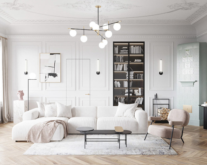 270平法式風格裝修設(shè)計，精致優(yōu)雅的內(nèi)飾展現(xiàn)出耳目一新的宏偉感