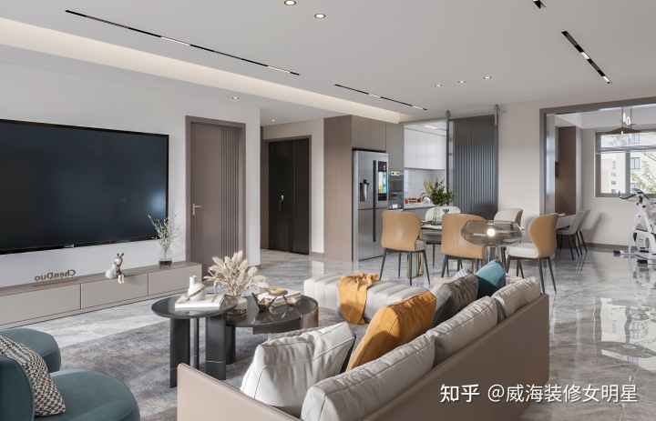 威海裝飾裝修|138㎡春風海岸·現代風效果圖分享現代風格